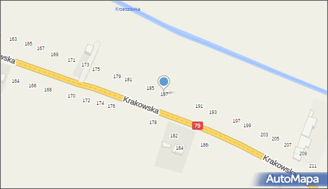 Nawojowa Góra, Krakowska, 187, mapa Nawojowa Góra