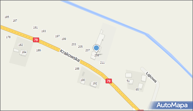 Nawojowa Góra, Krakowska, 209, mapa Nawojowa Góra