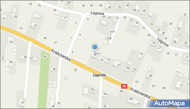 Nawojowa Góra, Krakowska, 49, mapa Nawojowa Góra