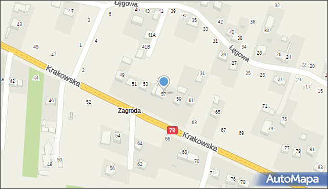 Nawojowa Góra, Krakowska, 57, mapa Nawojowa Góra