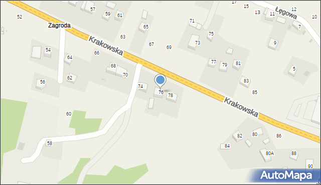 Nawojowa Góra, Krakowska, 76, mapa Nawojowa Góra
