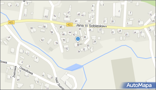 Nędza, Króla Jana III Sobieskiego, 36, mapa Nędza