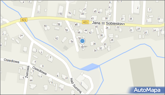 Nędza, Króla Jana III Sobieskiego, 52, mapa Nędza