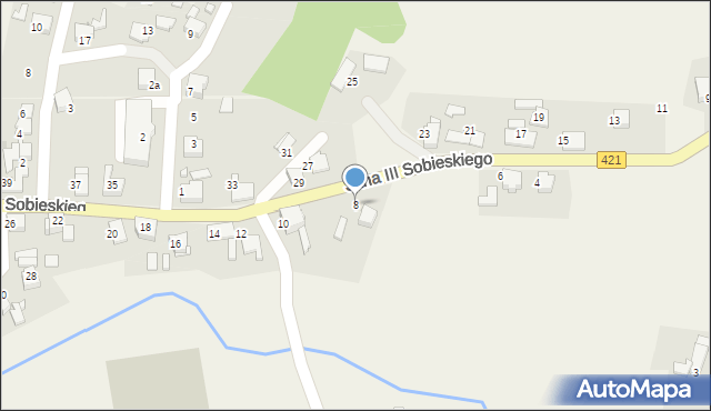 Nędza, Króla Jana III Sobieskiego, 8, mapa Nędza