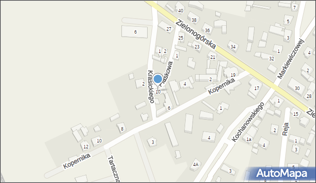 Niedoradz, Krasickiego, 10, mapa Niedoradz