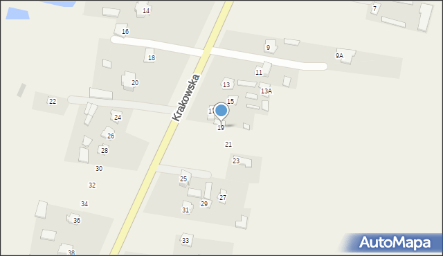 Niedrzwica Kościelna, Krakowska, 19, mapa Niedrzwica Kościelna