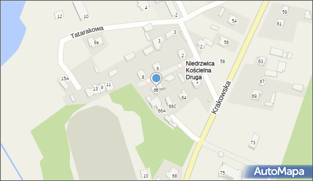 Niedrzwica Kościelna, Krakowska, 66, mapa Niedrzwica Kościelna