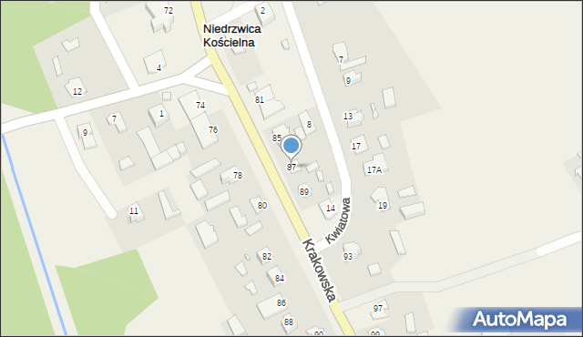 Niedrzwica Kościelna, Krakowska, 87, mapa Niedrzwica Kościelna