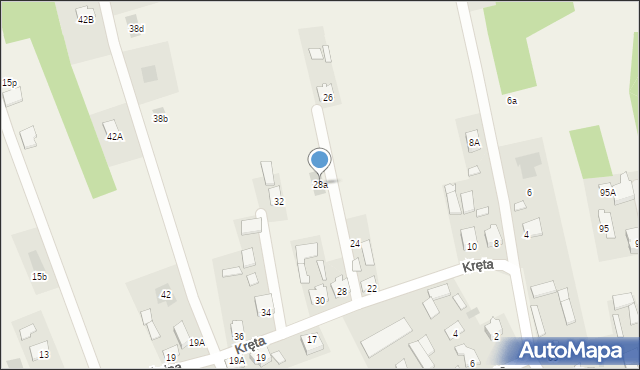 Niemce, Kręta, 28a, mapa Niemce