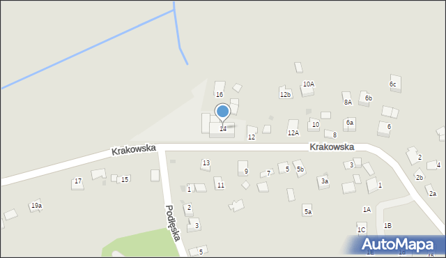 Niepołomice, Krakowska, 14, mapa Niepołomice