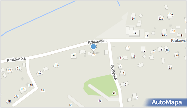 Niepołomice, Krakowska, 15, mapa Niepołomice