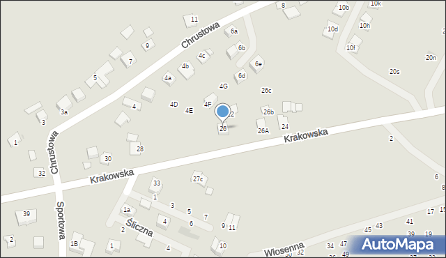 Niepołomice, Krakowska, 26, mapa Niepołomice