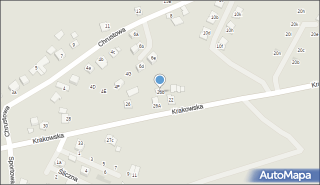 Niepołomice, Krakowska, 26b, mapa Niepołomice