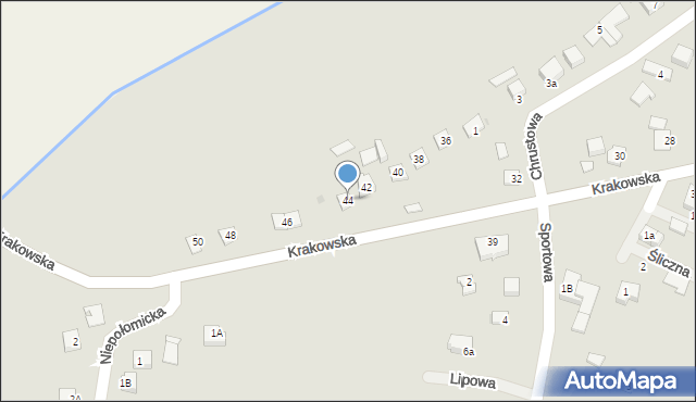Niepołomice, Krakowska, 44, mapa Niepołomice