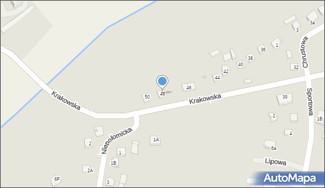 Niepołomice, Krakowska, 48, mapa Niepołomice
