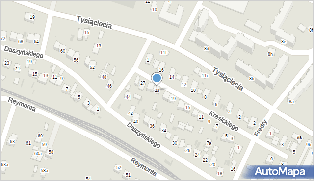 Nisko, Krasickiego Ignacego, bp., 23, mapa Nisko