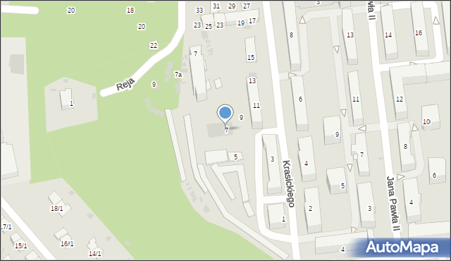 Nowa Dęba, Krasickiego Ignacego, bp., 7, mapa Nowa Dęba