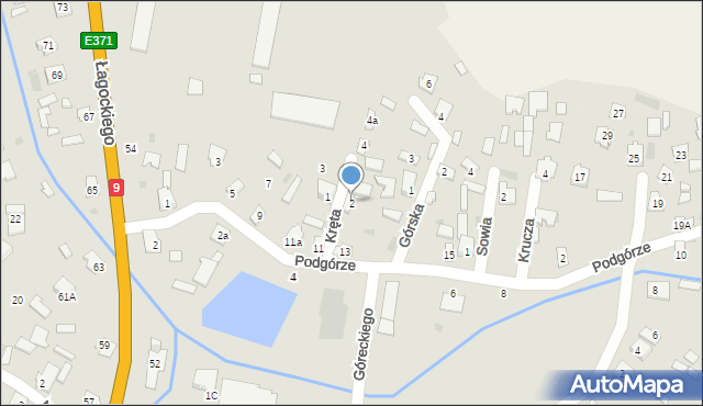 Nowa Dęba, Kręta, 2, mapa Nowa Dęba