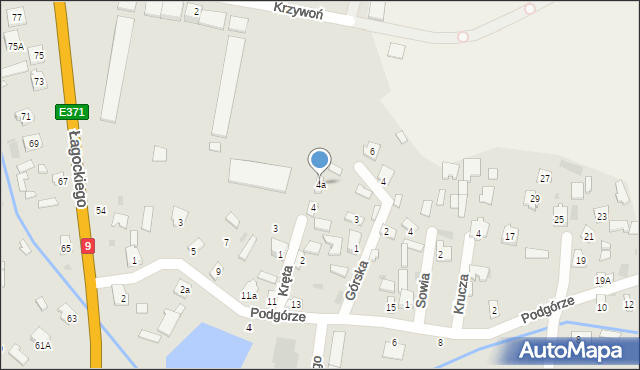 Nowa Dęba, Kręta, 4a, mapa Nowa Dęba