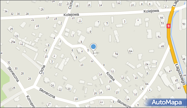 Nowa Dęba, Krótka, 7, mapa Nowa Dęba