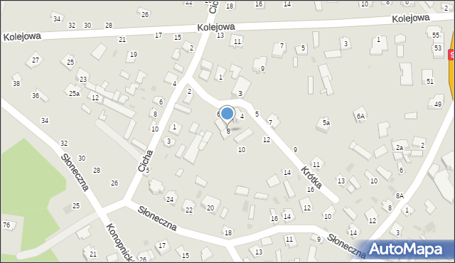 Nowa Dęba, Krótka, 8, mapa Nowa Dęba