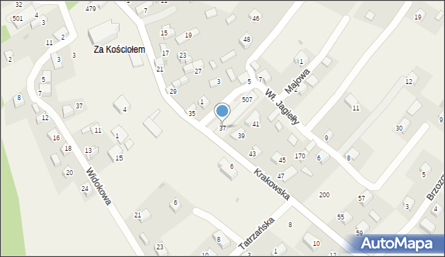 Nowa Góra, Krakowska, 37, mapa Nowa Góra