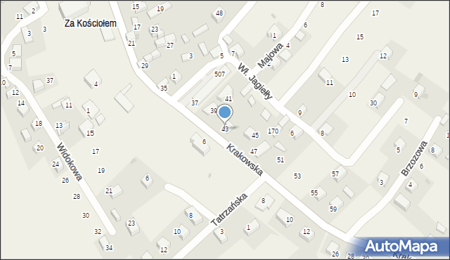 Nowa Góra, Krakowska, 43, mapa Nowa Góra