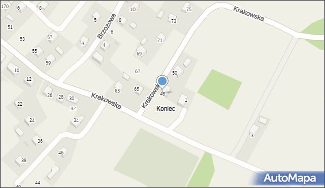 Nowa Góra, Krakowska, 48, mapa Nowa Góra
