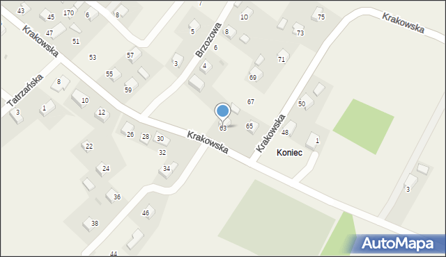 Nowa Góra, Krakowska, 63, mapa Nowa Góra