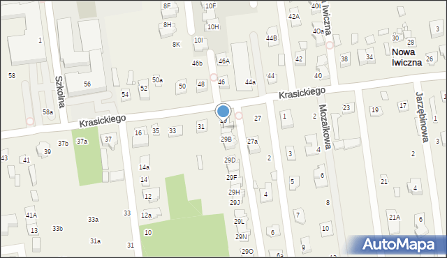 Nowa Iwiczna, Krasickiego Ignacego, bp., 29A, mapa Nowa Iwiczna