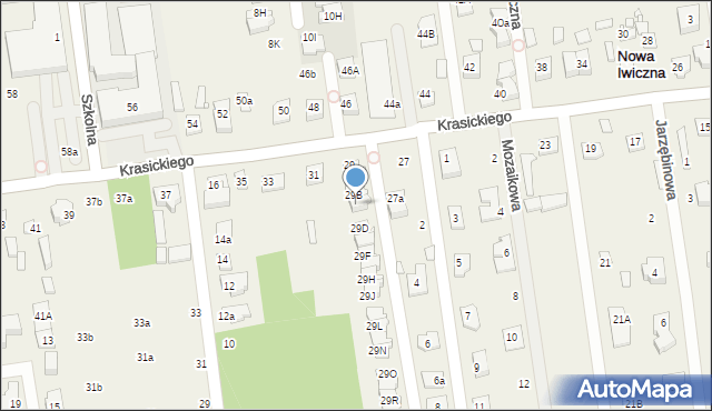 Nowa Iwiczna, Krasickiego Ignacego, bp., 29C, mapa Nowa Iwiczna