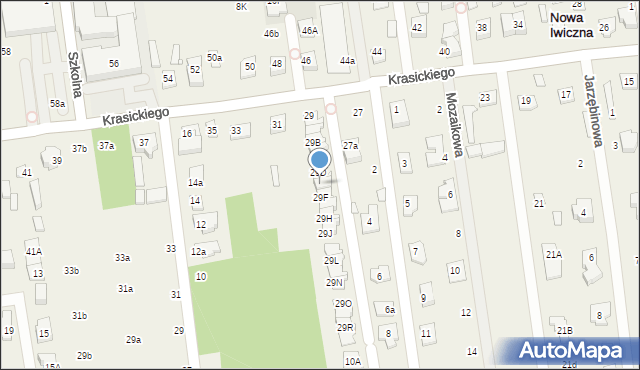 Nowa Iwiczna, Krasickiego Ignacego, bp., 29E, mapa Nowa Iwiczna