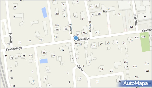 Nowa Iwiczna, Krasickiego Ignacego, bp., 55, mapa Nowa Iwiczna