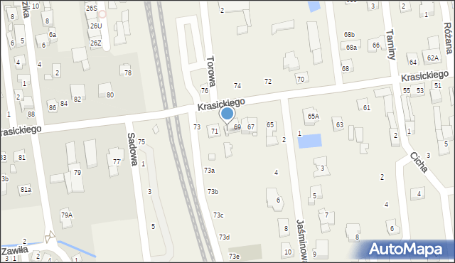 Nowa Iwiczna, Krasickiego Ignacego, bp., 69A, mapa Nowa Iwiczna