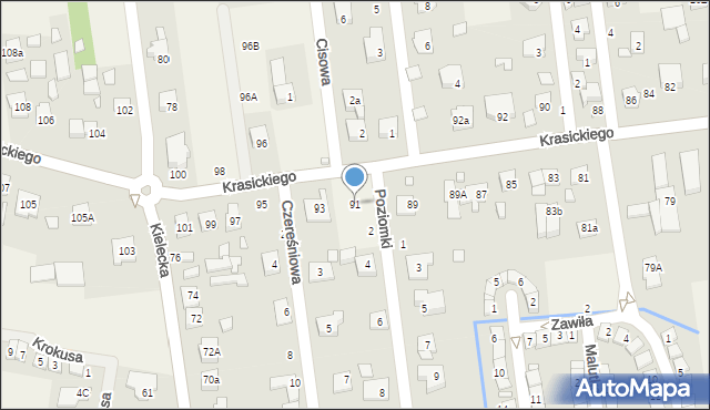 Nowa Iwiczna, Krasickiego Ignacego, bp., 91, mapa Nowa Iwiczna