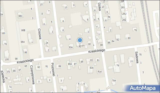 Nowa Iwiczna, Krasickiego Ignacego, bp., 92, mapa Nowa Iwiczna