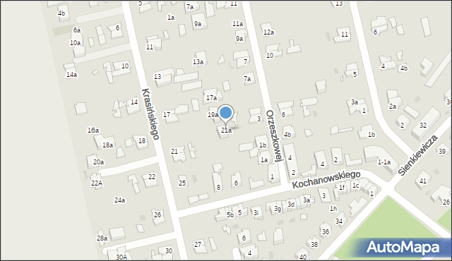 Nowa Sól, Krasińskiego, 21a, mapa Nowa Sól