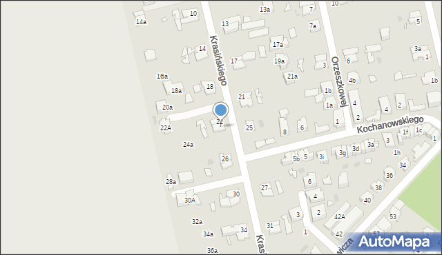 Nowa Sól, Krasińskiego, 24, mapa Nowa Sól