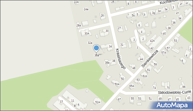 Nowa Sól, Krasińskiego, 36a, mapa Nowa Sól