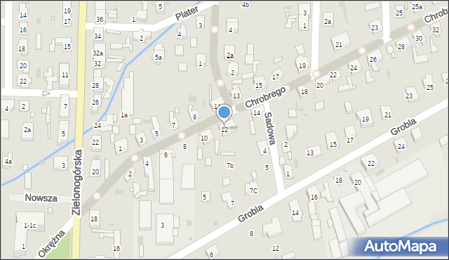 Nowa Sól, Króla Bolesława Chrobrego, 12, mapa Nowa Sól