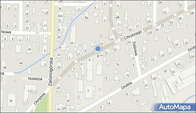 Nowa Sól, Króla Bolesława Chrobrego, 8, mapa Nowa Sól