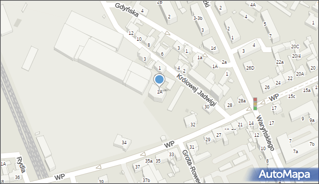 Nowa Sól, Królowej Jadwigi, 1A, mapa Nowa Sól