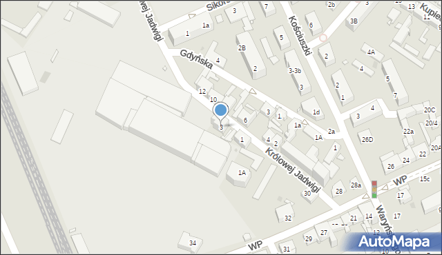 Nowa Sól, Królowej Jadwigi, 3, mapa Nowa Sól