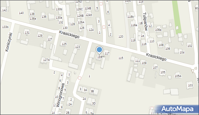 Nowa Wola, Krasickiego Ignacego, bp., 119, mapa Nowa Wola
