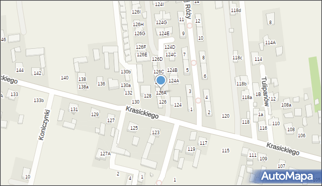 Nowa Wola, Krasickiego Ignacego, bp., 126A, mapa Nowa Wola