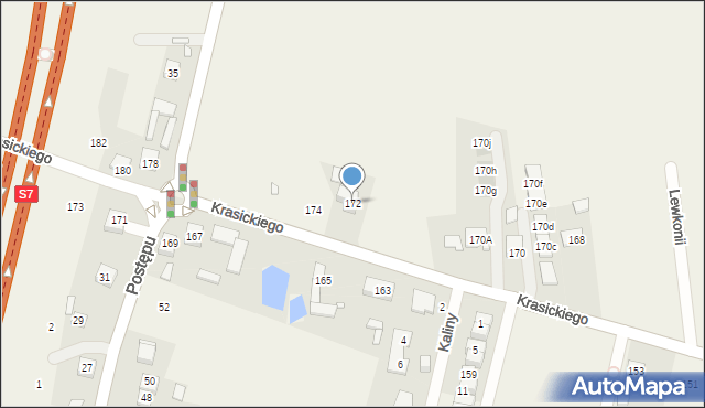 Nowa Wola, Krasickiego Ignacego, bp., 172, mapa Nowa Wola