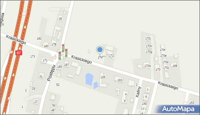 Nowa Wola, Krasickiego Ignacego, bp., 174, mapa Nowa Wola