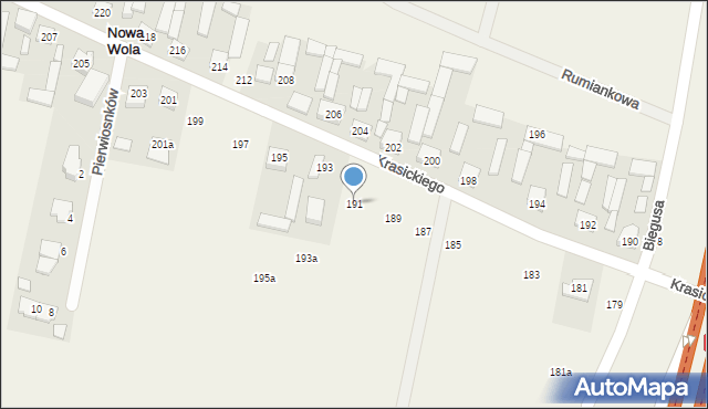 Nowa Wola, Krasickiego Ignacego, bp., 191, mapa Nowa Wola