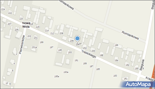 Nowa Wola, Krasickiego Ignacego, bp., 204, mapa Nowa Wola
