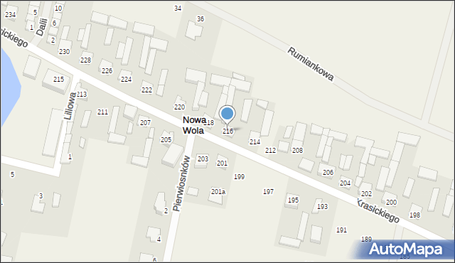 Nowa Wola, Krasickiego Ignacego, bp., 216, mapa Nowa Wola